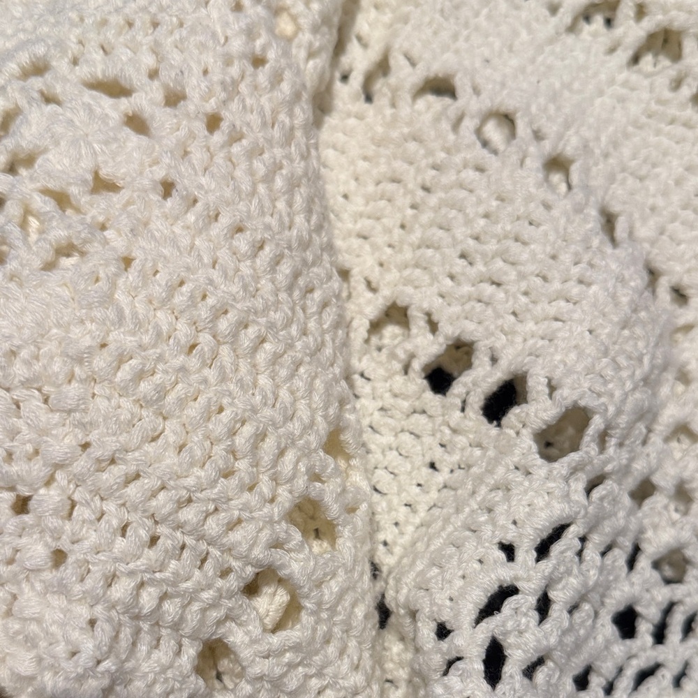 Crochet White/cream colored One-Piece body suit Sz.L - Picture 15 of 15